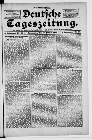 Deutsche Tageszeitung vom 30.01.1896