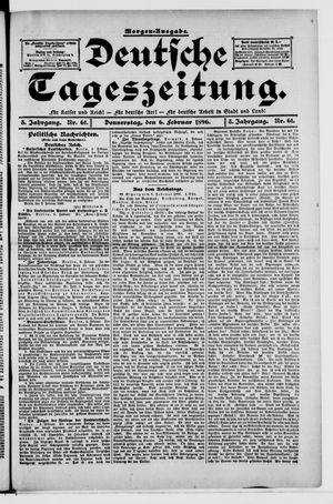 Deutsche Tageszeitung vom 06.02.1896