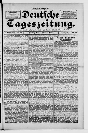 Deutsche Tageszeitung vom 07.02.1896