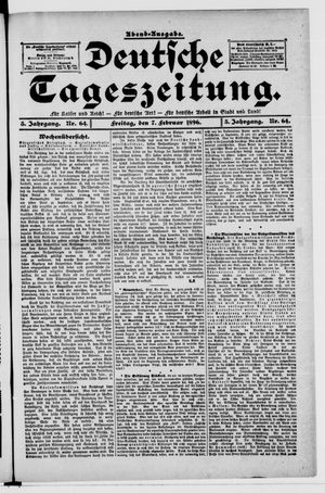 Deutsche Tageszeitung vom 07.02.1896