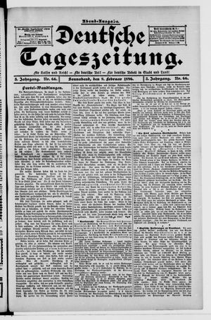 Deutsche Tageszeitung vom 08.02.1896