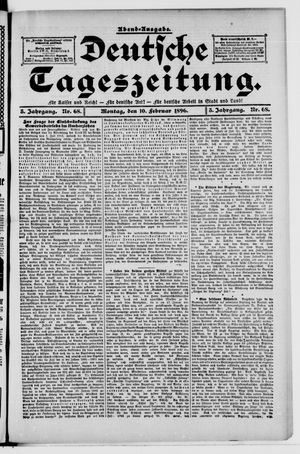 Deutsche Tageszeitung vom 10.02.1896