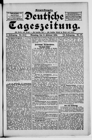 Deutsche Tageszeitung vom 11.02.1896
