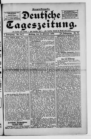 Deutsche Tageszeitung vom 14.02.1896