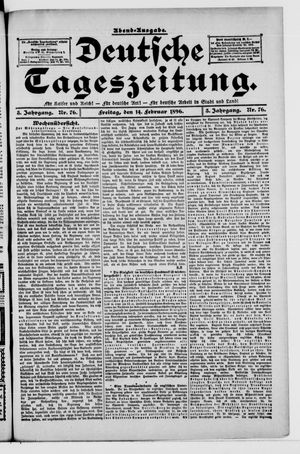 Deutsche Tageszeitung vom 14.02.1896
