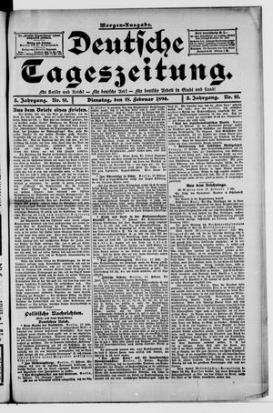 Deutsche Tageszeitung vom 18.02.1896