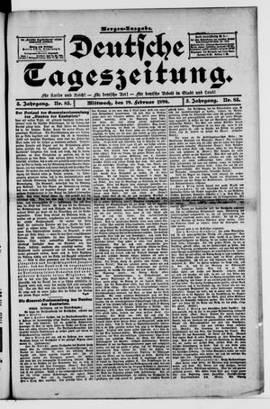 Deutsche Tageszeitung vom 19.02.1896