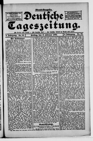 Deutsche Tageszeitung vom 21.02.1896