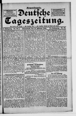 Deutsche Tageszeitung vom 22.02.1896