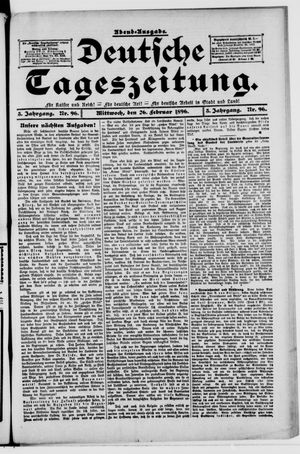 Deutsche Tageszeitung vom 26.02.1896