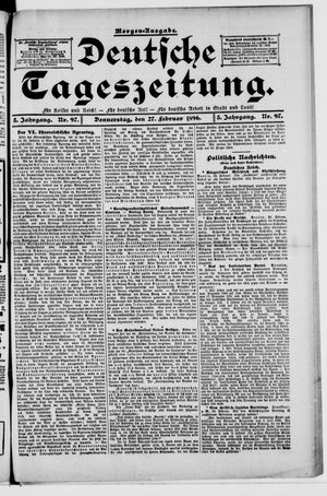 Deutsche Tageszeitung on Feb 27, 1896