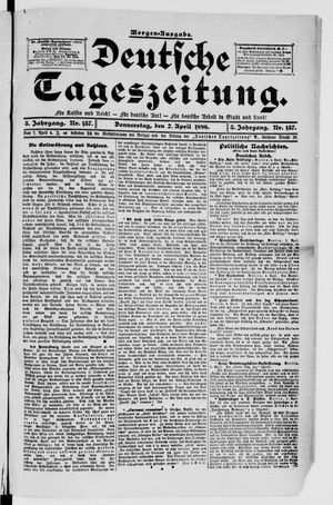 Deutsche Tageszeitung vom 02.04.1896