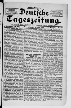 Deutsche Tageszeitung vom 09.04.1896