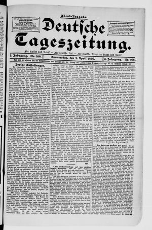 Deutsche Tageszeitung vom 09.04.1896