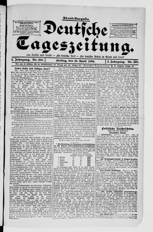 Deutsche Tageszeitung vom 10.04.1896