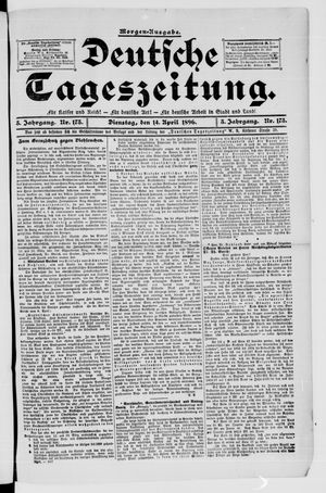 Deutsche Tageszeitung vom 14.04.1896