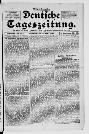Deutsche Tageszeitung vom 15.04.1896
