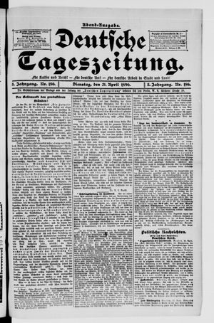 Deutsche Tageszeitung vom 21.04.1896