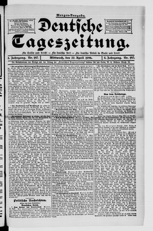 Deutsche Tageszeitung on Apr 22, 1896