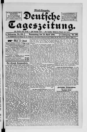 Deutsche Tageszeitung vom 23.04.1896