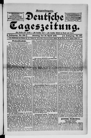Deutsche Tageszeitung vom 26.04.1896