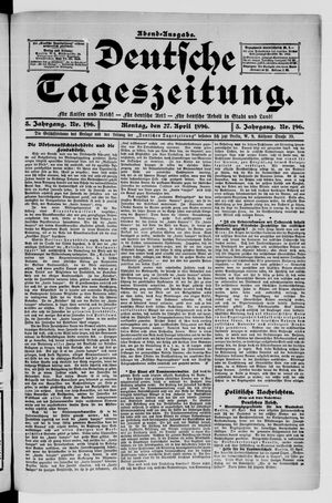 Deutsche Tageszeitung vom 27.04.1896