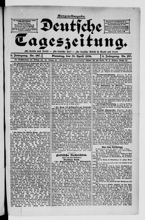 Deutsche Tageszeitung vom 28.04.1896