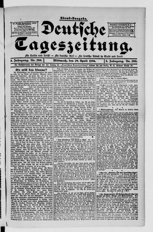 Deutsche Tageszeitung vom 29.04.1896