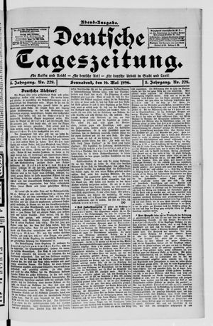 Deutsche Tageszeitung vom 16.05.1896