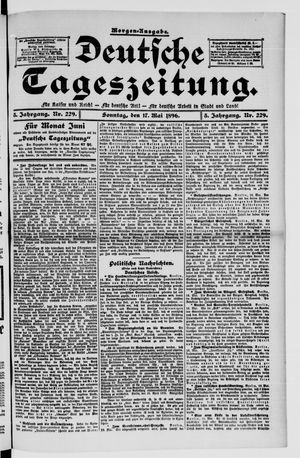 Deutsche Tageszeitung vom 17.05.1896