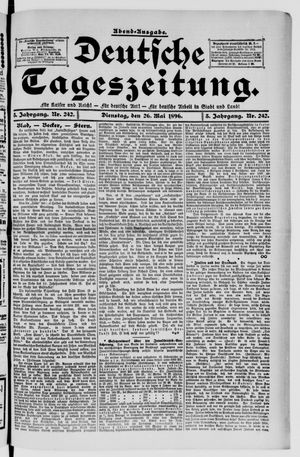 Deutsche Tageszeitung vom 26.05.1896