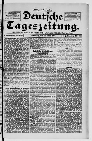 Deutsche Tageszeitung vom 27.05.1896