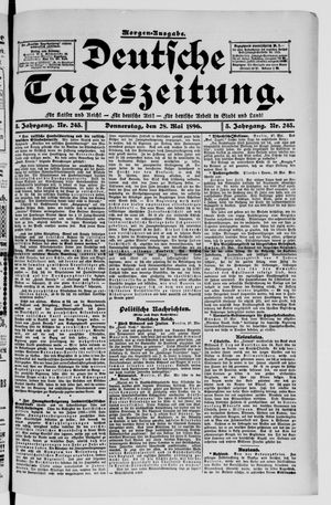 Deutsche Tageszeitung on May 28, 1896