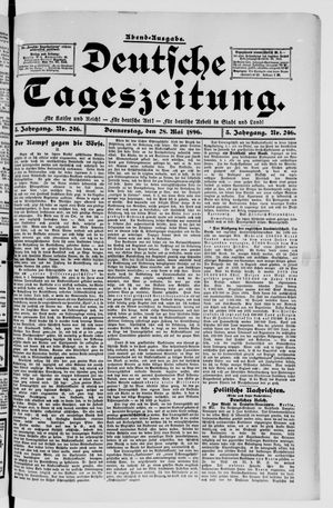 Deutsche Tageszeitung on May 28, 1896
