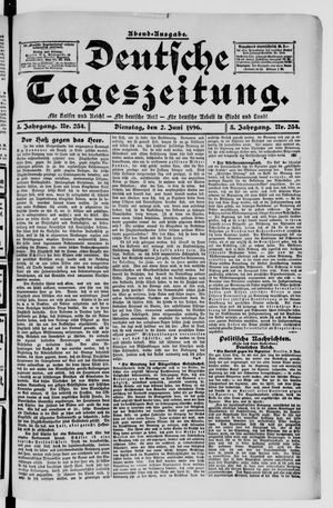 Deutsche Tageszeitung vom 02.06.1896