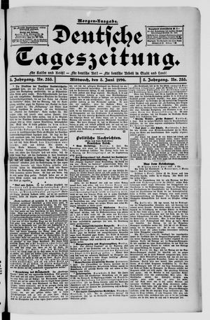 Deutsche Tageszeitung on Jun 3, 1896