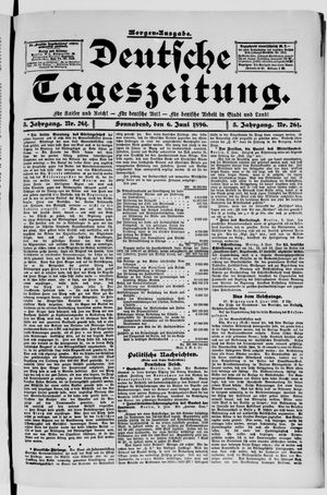 Deutsche Tageszeitung on Jun 6, 1896