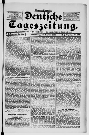 Deutsche Tageszeitung vom 11.06.1896