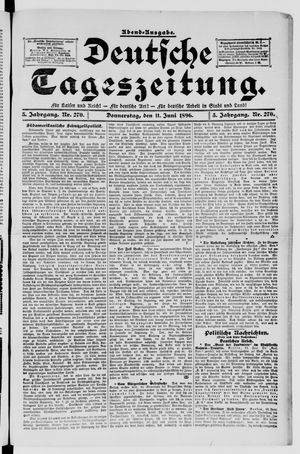 Deutsche Tageszeitung vom 11.06.1896