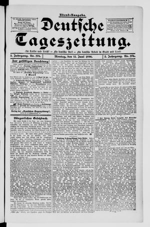 Deutsche Tageszeitung vom 15.06.1896
