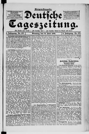 Deutsche Tageszeitung on Jun 16, 1896