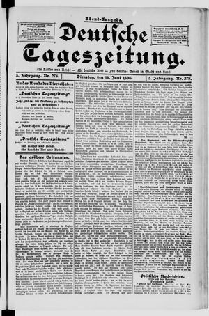 Deutsche Tageszeitung on Jun 16, 1896