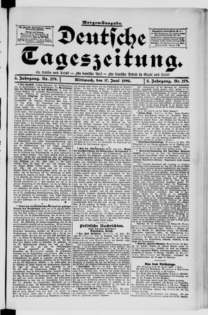 Deutsche Tageszeitung on Jun 17, 1896