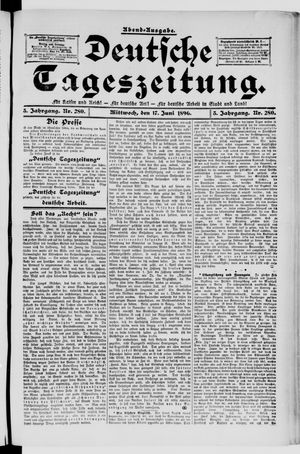 Deutsche Tageszeitung on Jun 17, 1896