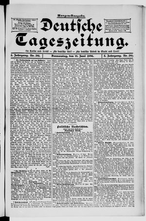 Deutsche Tageszeitung on Jun 18, 1896