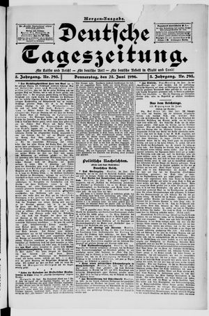 Deutsche Tageszeitung on Jun 25, 1896
