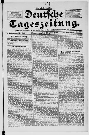 Deutsche Tageszeitung on Jun 25, 1896