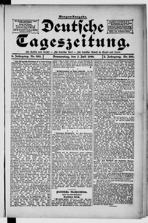 Deutsche Tageszeitung vom 02.07.1896