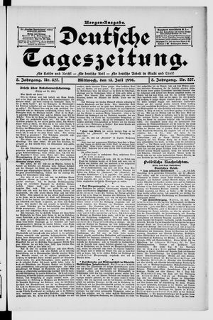 Deutsche Tageszeitung on Jul 15, 1896