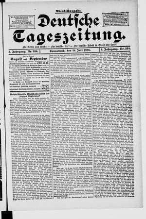 Deutsche Tageszeitung vom 18.07.1896